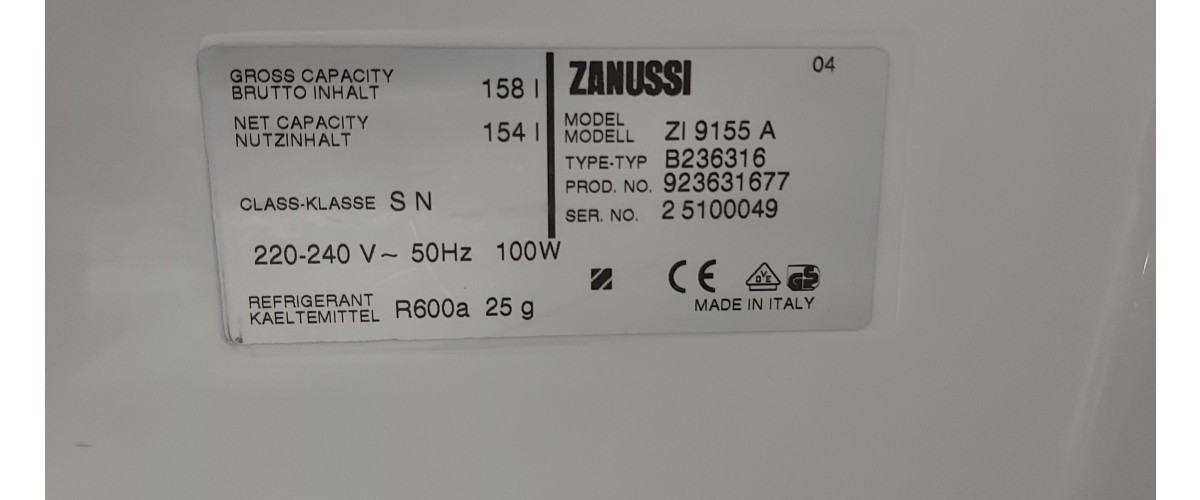 ZI9155A ZANUSSI Inbouw koelkast